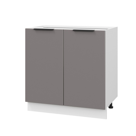 Шкаф нижний ШН 800 Корпус: ЛДСП белый 16мм; фасад: фрезеровка Оливия, МДФ моно брауни 16 мм