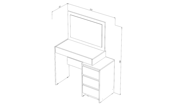 Бостон Туалетный столик Анкор светлый / Венге Бостон Туалетный столик Анкор светлый / Венге