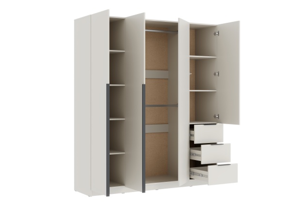 ВЕНТУРО Шкаф ШК-003 (4-ств, с ящиками) Корпус - Кашемир 2,75