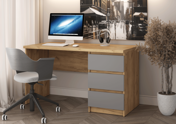 БОСТОН Стол письменный СП-001 ЛДСП (Комплект) Дуб Крафт золотой / Серый Шифер