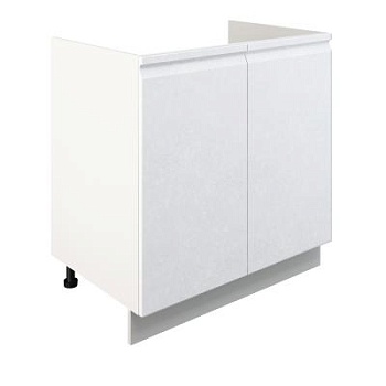 Шкаф нижний под мойку ШНМ 800 Корпус: ЛДСП белый 16мм; фасад: фрезеровка Бруклин, МДФ бетон белый 16мм Шкаф нижний под мойку ШНМ 800 Корпус: ЛДСП белый 16мм; фасад: фрезеровка Бруклин, МДФ бетон белый 16мм