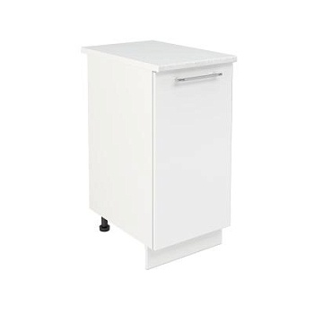 Шкаф нижний ШН 400 Корпус: ЛДСП белый 16мм; фасад: фрезеровка Олива, МДФ глянец белый 16мм Шкаф нижний ШН 400 Корпус: ЛДСП белый 16мм; фасад: фрезеровка Олива, МДФ глянец белый 16мм