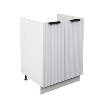 Шкаф нижний под мойку ШНМ 600 Корпус: ЛДСП белый 16мм; фасад: фрезеровка Норд Line, МДФ софт даймонд 16 мм