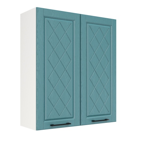 Шкаф верхний (премьер) ШВ 800Н Корпус: ЛДСП белый 16мм; фасад: фрезеровка Барселона, МДФ морское дерево 16мм