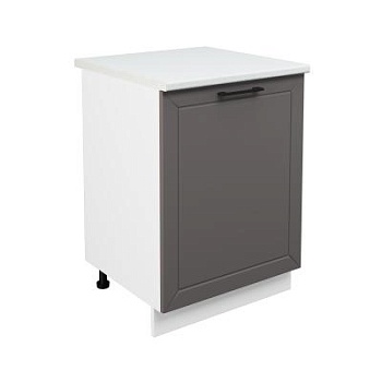 Шкаф нижний ШН 600-1 Корпус: ЛДСП белый 16мм; фасад: фрезеровка Кельн, МДФ софт тоффи 16мм