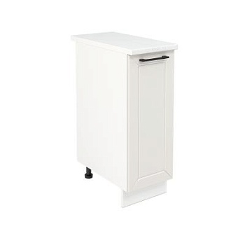 Шкаф нижний ШН 300 Корпус: ЛДСП белый 16мм; фасад: фрезеровка Кельн, МДФ софт айвори 16 мм