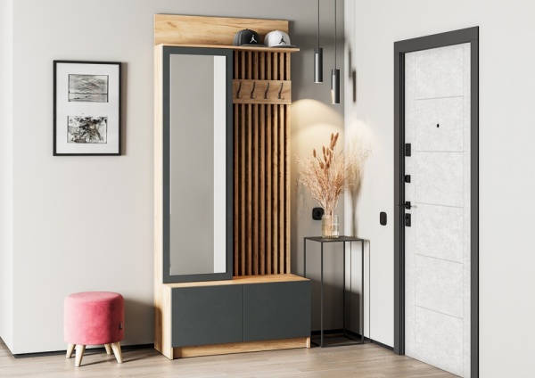 мс для прихожей Стоуби ВШ-1000 Дуб Крафт золотой / Серый графит