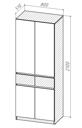 БОСТОН ЛАЙТ Шкаф ШК-002 (2-ств.) Дуб Крафт золотой / Серый шифер 