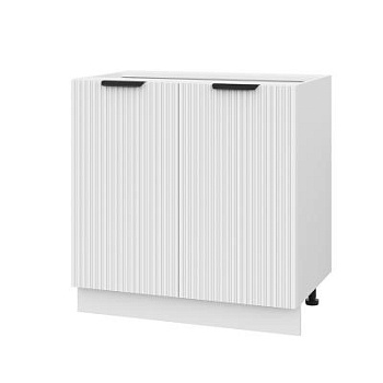 Шкаф нижний ШН 800 Корпус: ЛДСП белый 16мм; фасад: фрезеровка Норд Line, МДФ софт пломбир 16 мм