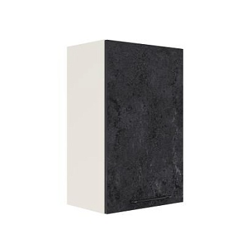 Шкаф верхний ШВ 450 Корпус: ЛДСП белый 16мм; фасад: фрезеровка Нувель, МДФ бетон черный 16мм Шкаф верхний ШВ 450 Корпус: ЛДСП белый 16мм; фасад: фрезеровка Нувель, МДФ бетон черный 16мм