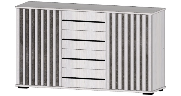 Марракеш Комод 2 створки 4 ящика Анкор светлый / Цемент темный