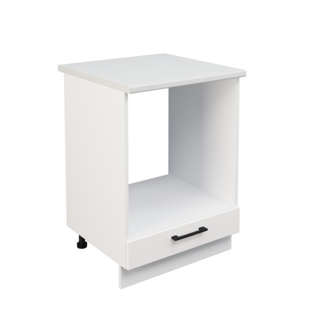 Шкаф нижний духовой ШНД 600 Корпус: ЛДСП белый 16мм; фасад: фрезеровка Кельн, МДФ софт пломбир 16 мм