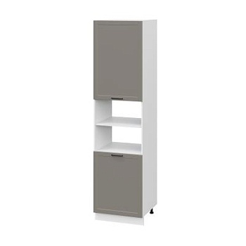 Пенал (премьер) ПД600Н-11 Корпус: ЛДСП белый 16мм; фасад: фрезеровка Диада, МДФ лофт кварц 16 мм