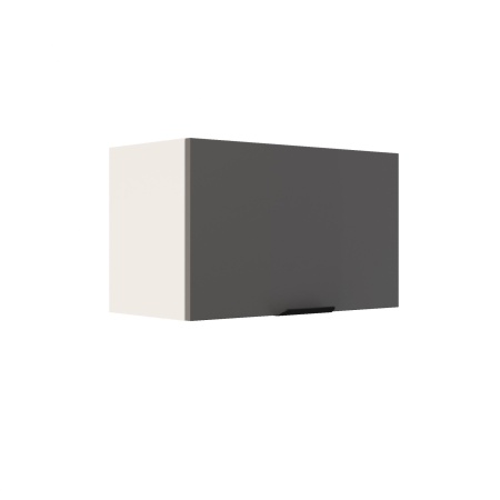 Шкаф верхний горизонтальный ШВГ 600 Корпус: ЛДСП белый 16мм; фасад: фрезеровка Норд, МДФ софт маренго 16 мм