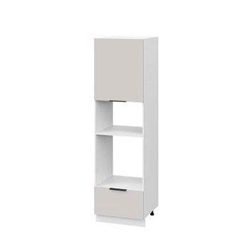 Пенал ПДМ600-11Я Корпус: ЛДСП белый 16мм; фасад: фрезеровка Оливия, МДФ моно керамика 16 мм