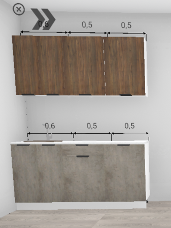 Кухня Норд Орех канадский / Камень беж (низ) 1,6 м (3147)