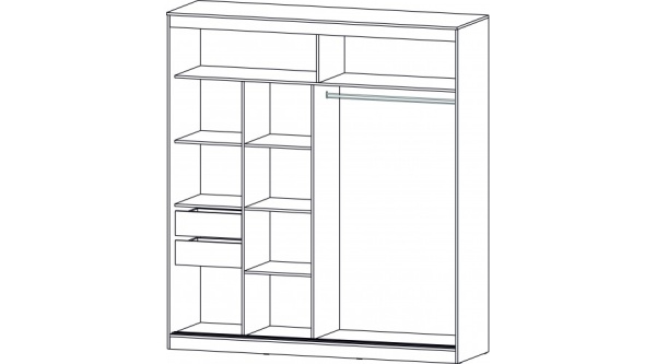 Шкаф купе Соната 2 м. Анкор светлый