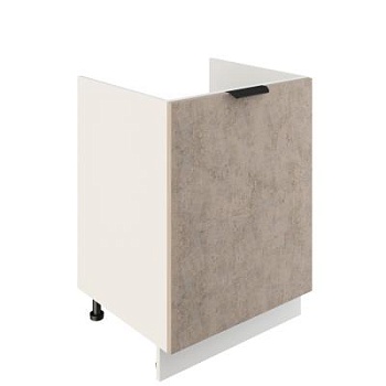Шкаф нижний под мойку ШНМ 600-1 Корпус: ЛДСП белый 16мм; фасад: фрезеровка Норд, МДФ камень беж 16 мм
