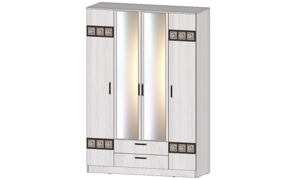 Шкаф 4-х створчатый Коста-Рика Анкор светлый