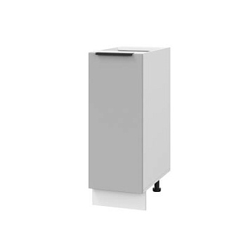 Шкаф нижний ШН 300 Корпус: ЛДСП белый 16мм; фасад: фрезеровка Оливия, ЛДСП серый софт 16 мм