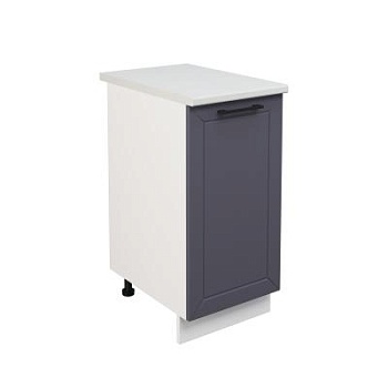 Шкаф нижний ШН 400 Корпус: ЛДСП белый 16мм; фасад: фрезеровка Кельн, МДФ софт маренго 16 мм