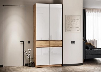 мс для прихожей Стоуби ШК-1000 Дуб Крафт золотой / Глянец белый мс для прихожей Стоуби ШК-1000 Дуб Крафт золотой / Глянец белый