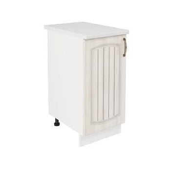 Шкаф нижний ШН 400 Корпус: ЛДСП белый 16мм; фасад: фрезеровка Гренада, МДФ сандал 16мм