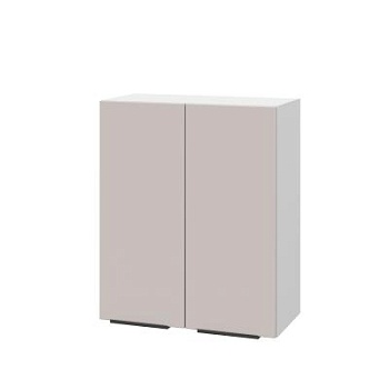 Шкаф верхний ШВ 600 Корпус: ЛДСП белый 16мм; фасад: фрезеровка Оливия, МДФ сиена тауп 16 мм