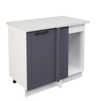 Шкаф нижний угловой  ШНУП 1000 Корпус: ЛДСП белый 16мм; фасад: фрезеровка Кельн, МДФ софт маренго 16 мм