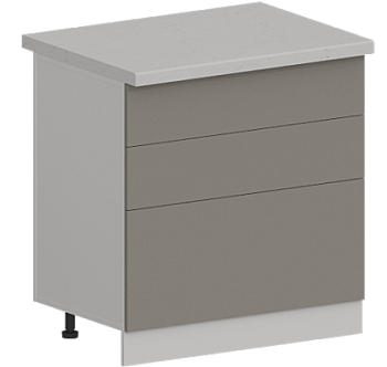 Шкаф нижний с тремя ящиками  ШН3Я 800 Стенли Теплый серый