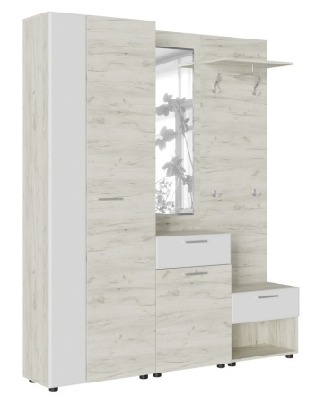 Модульная прихожая Сафари Дуб крафт белый / Белый Софт