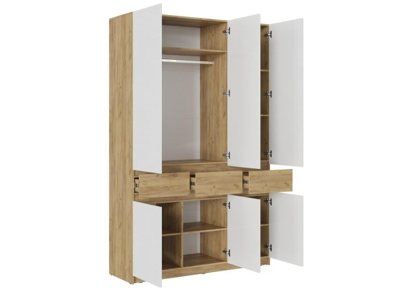 БОСТОН ШК-002 Шкаф 3-ств. МДФ (Комплект) Дуб Крафт золотой / Белый БОСТОН ШК-002 Шкаф 3-ств. МДФ (Комплект) Дуб Крафт золотой / Белый