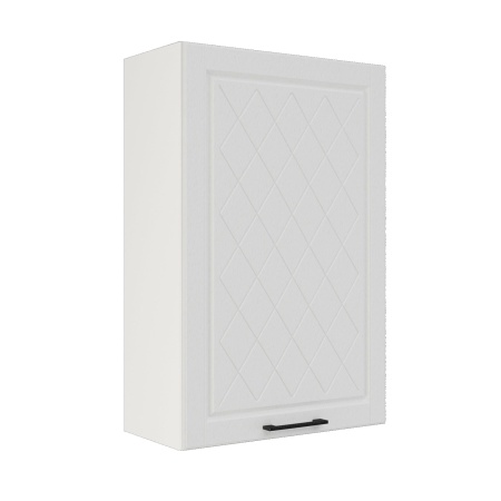 Шкаф верхний (премьер) ШВ 600Н-1 Корпус: ЛДСП белый 16мм; фасад: фрезеровка Барселона, МДФ белое дерево 16мм