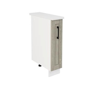 Шкаф шижний ШНБ 200 Корпус: ЛДСП белый 16мм; фасад: фрезеровка Барселона, МДФ седой клен 16мм