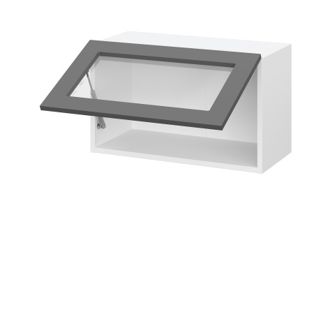 Шкаф верхний горизонтальный со стеклом ШВГС 600 Лондон дуб сканди (МДФ 16мм МС София)