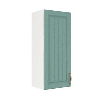 Шкаф верхний (премьер) ШВ 400Н Корпус: ЛДСП белый 16мм; фасад: фрезеровка Лондон, МДФ дуб изумруд 16мм