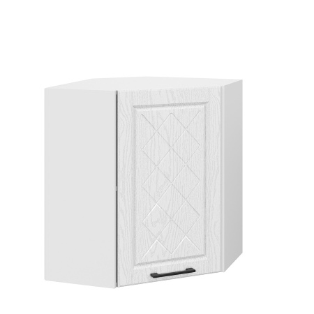 Шкаф верхний угловой ШВУ 600 Барселона белый массив (МДФ 16мм МС София)