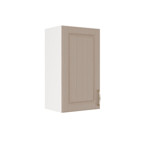 Шкаф верхний ШВ 400 Корпус: ЛДСП белый 16мм; фасад: фрезеровка Лондон, МДФ дуб капучино 16мм