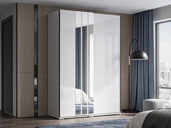 шкаф-купе Оскар-2 1,5м белый / глянец белый