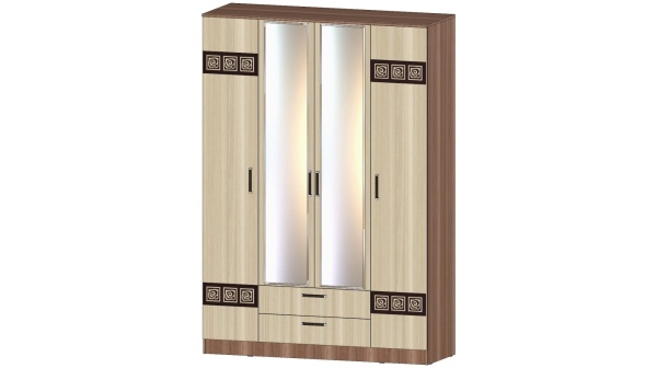 Шкаф 4-х створчатый Коста-Рика Ясень Шимо комбинированный