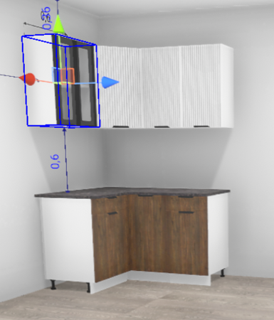 Кухня Норд угловая Софт Line даймонд / Орех канадский 1,2*1,4 м (8890)