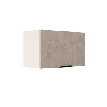 Шкаф верхний горизонтальный ШВГ 600 Корпус: ЛДСП белый 16мм; фасад: фрезеровка Норд, МДФ камень беж 16 мм