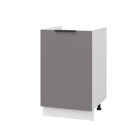 Шкаф нижний под мойку ШНМ 500 Корпус: ЛДСП белый 16мм; фасад: фрезеровка Оливия, МДФ моно брауни 16 мм