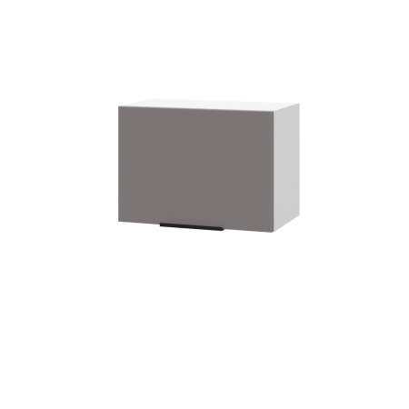 Шкаф верхний горизонтальный ШВГ 500 Корпус: ЛДСП белый 16мм; фасад: фрезеровка Оливия, МДФ моно брауни 16 мм