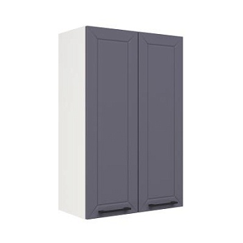 Шкаф верхний (премьер) ШВ 600Н Корпус: ЛДСП белый 16мм; фасад: фрезеровка Кельн, МДФ софт смок 16мм