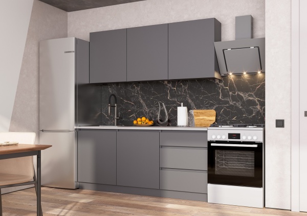 Кухня Айден 1,8 Серый графит / Серый графит