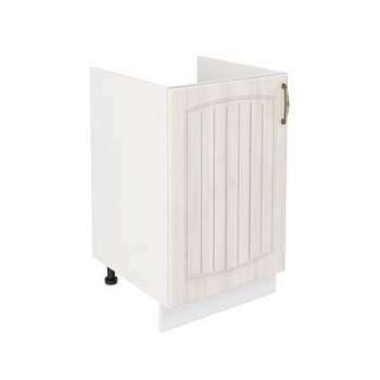 Шкаф нижний под мойку ШНМ 500 Корпус: ЛДСП белый 16мм; фасад: фрезеровка Гренада, МДФ сандал 16мм