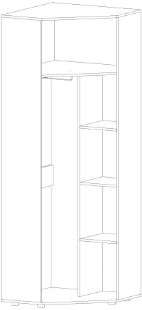 Шкаф угловой Инфинити Ясень Шимо комбинированный