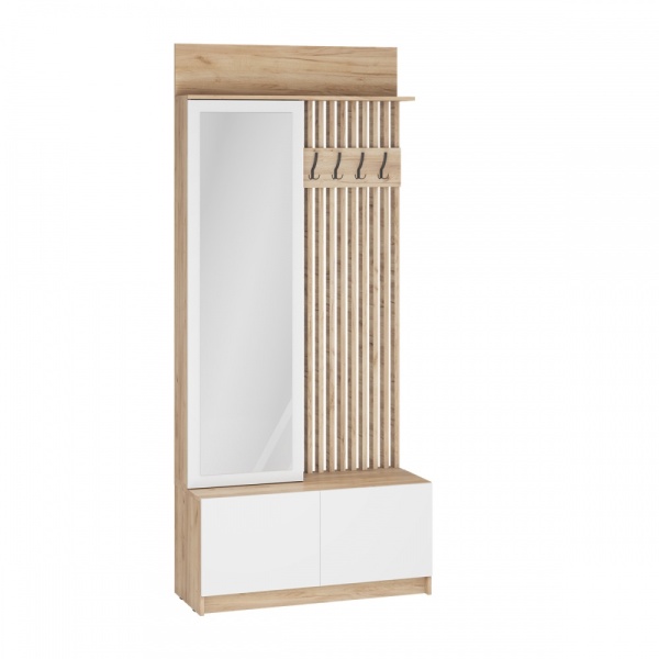 мс для прихожей Стоуби ВШ-1000 Дуб Крафт золотой / Глянец белый