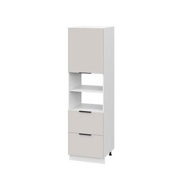 Пенал (премьер) ПД600Н-12Я Корпус: ЛДСП белый 16мм; фасад: фрезеровка Оливия, МДФ моно керамика 16 мм